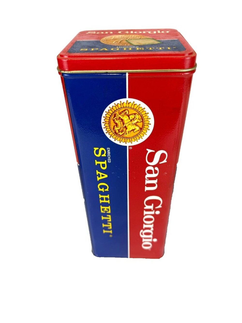 Vintage 1970's San Giorgio 11" Collectible Tin Canister Spaghetti 75 Years Rare